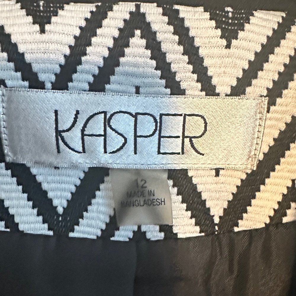 Kasper Women's Zigzag Patterned Lined Blazer Zipp… - image 3